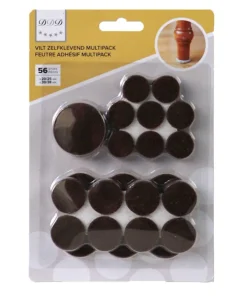56 pieces feutre adhésif rond mix brun