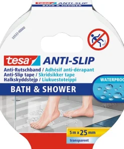 Adhésif anti-dérapant 5 m x 25 mm / bain & douche - Transparent