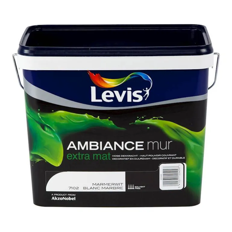 Ambiance mur extra mat blanc marbre 5 L