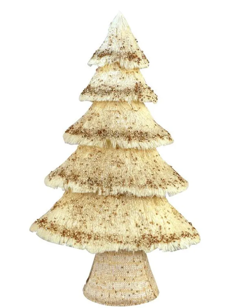 Arbre noële creme et or L