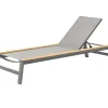 Bain de soleil Jennifer ajustable avec Polywood - Aluminium - Gris clair textilène
