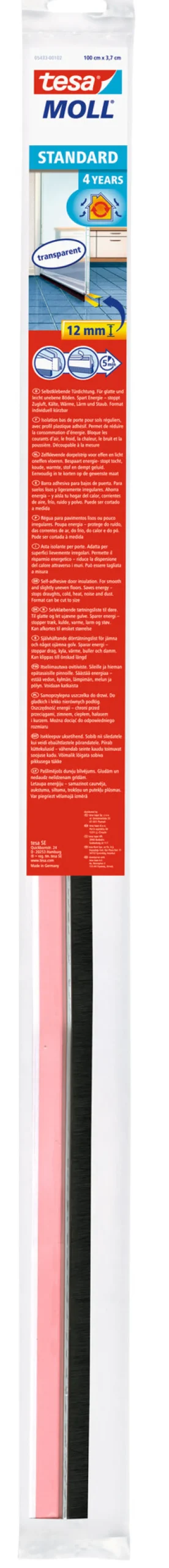 Bas de porte adhésif 1 m x 37 mm Transparent