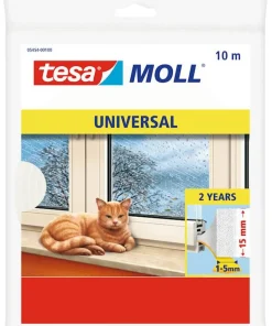 Bas de porte adhésif universel en mousse 15 mm x 10 m blanc