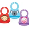 Bavoir en silicone 3D décor animaux - 3m+