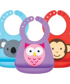 Bavoir en silicone 3D décor animaux - 3m+