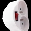 Biplette avec interrupteur blanc 2 x 16 A