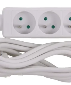 Bloc multi-prises avec corde 3 m blanc 3 x 16 A