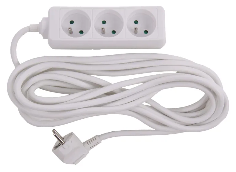 Bloc multi-prises avec corde 5 m blanc 3 x 16 A