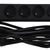 Bloc multi-prises avec corde 3 m noir 4 x 16 A