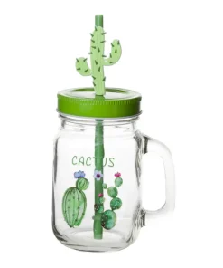 Bocal à boisson cactus avec paille