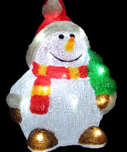 Bonhomme de neige blanc LED 20x18x28 cm