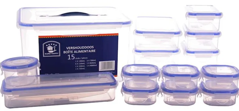 Boîte provision transparent 15 pièces