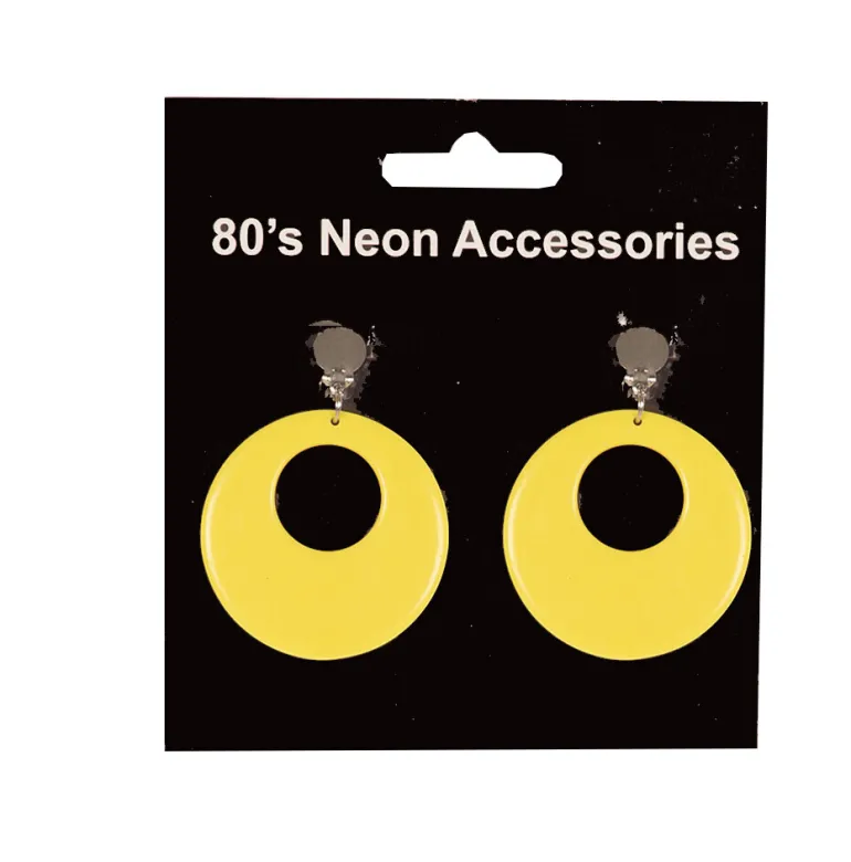 Boucles d'Oreilles Fluo Jaune