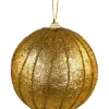 Boule noël avec rayures L or