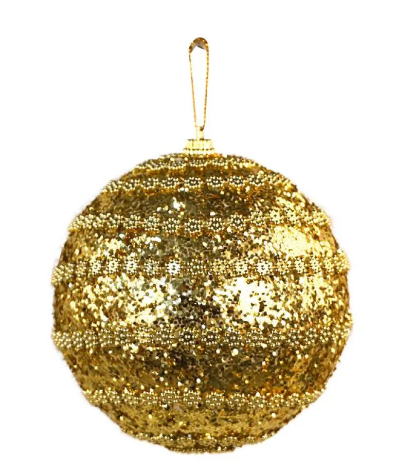 Boule noël spirale fleur L or