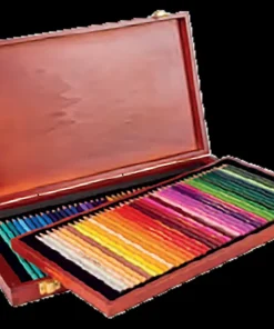Box en bois avec 80 crayons