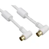Cable antenne coax 90 degrées doré 1,5 m 95 db 3 star