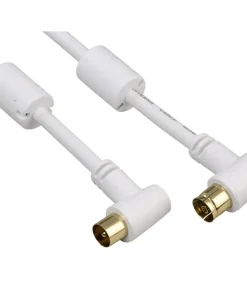 Cable antenne coax 90 degrées doré 1,5 m 95 db 3 star