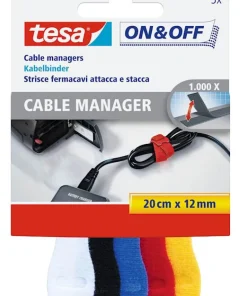 Cable Manager 12 mm x 20 cm blanc - noir - bleu - rouge - jaune