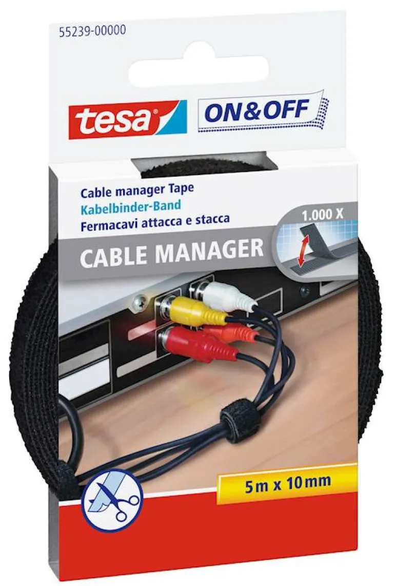 Cable Manager Universel 10 mm x 500 cm noir