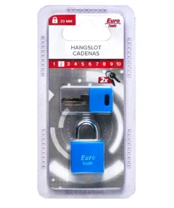 Cadenas alu 20 mm bleu + 2 clés