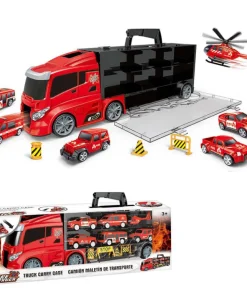 Camion coffret + véhicules rouge
