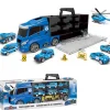 Camion coffret + véhicules bleu