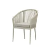 Chaise de jardin Jitske avec corde tressée - Aluminium - Beige