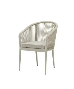 Chaise de jardin Jitske avec corde tressée - Aluminium - Beige