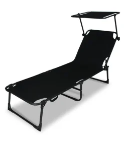 Chaise longue Cuba noir 187x56x30 cm