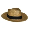 Chapeau de cow-boy paille avec ceinture noire