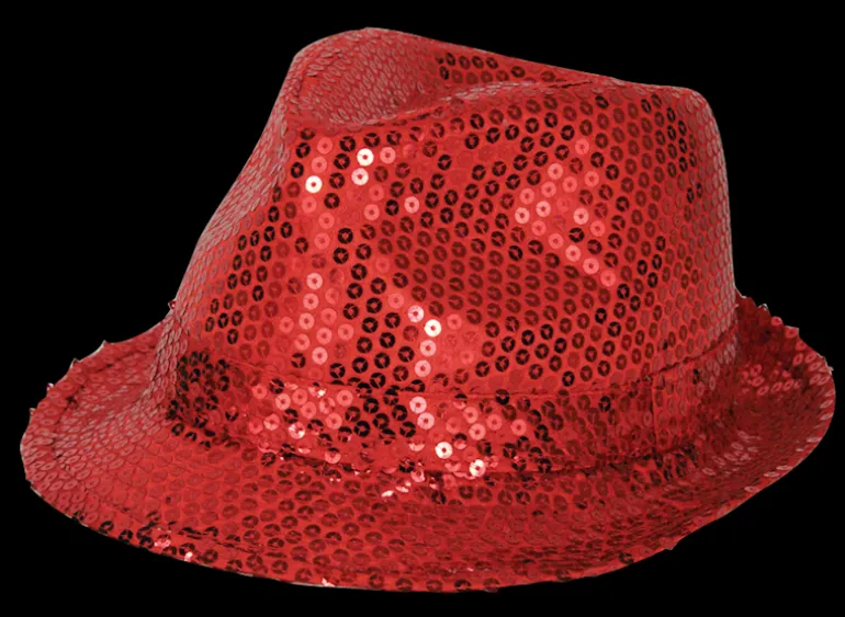 Chapeau funk sequin rouge