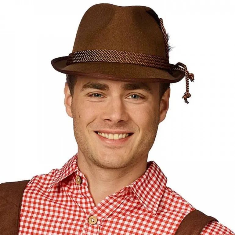 Chapeau Tyrolien Marron En Feutre