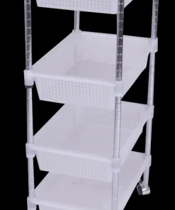 Chariot avec 4 plateaux blanc 93 cm
