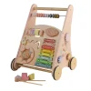 Chariot de marche en bois rose pastel