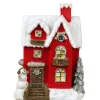Chateau rouge neige 48 cm LED