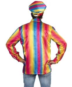 Chemise disco arc-en-ciel homme - Taille 60/62