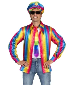 Chemise disco arc-en-ciel homme - Taille 56/58