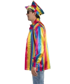 Chemise disco arc-en-ciel homme - Taille 48/50