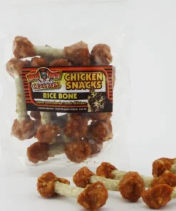 Chicken snacks rice bone