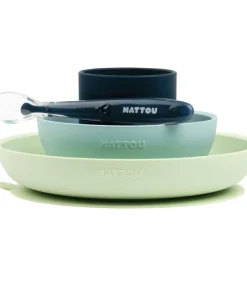 Coffret de repas 4pcs vert/bleu