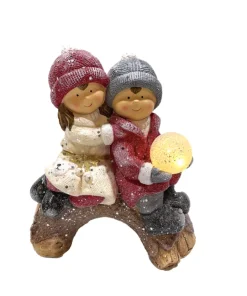 Couple enfants hiver