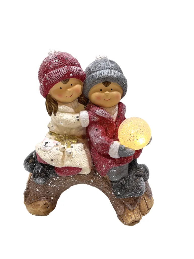 Couple enfants hiver