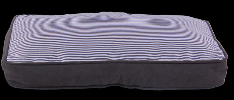 Coussin gris rayé 60 x 40 x 8 cm