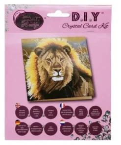 Crystal card kit lion 18x18cm