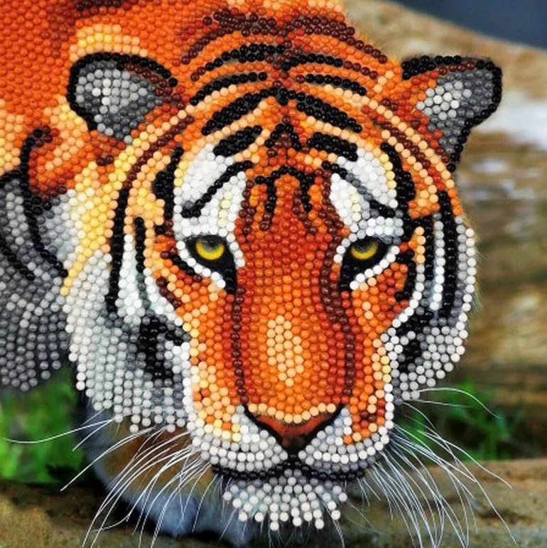 Crystal cart tigre 18x18cm