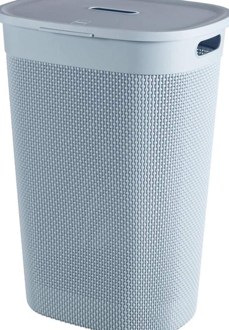 Curver Filo Panier à Linge avec Couvercle Bleu/Gris - 55L
