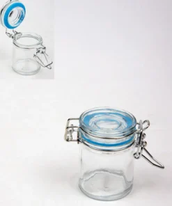 Cylindre transparent bleu 6 cm