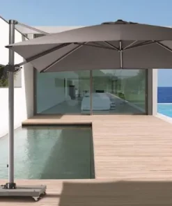 Cyprus parasol gris / taupe 3x3 m