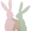 Décoration lapin familial en bois 22cm